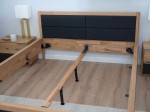 Łóżko dębowe 160x200cm tapicerowane Belagio Beżowe