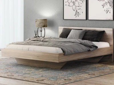 Łóżko lewitujące 160x200 dąb sonoma DM2 z płyty meblowej