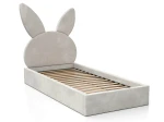 Łóżko dziecięce tapicerowane 90x200 ze stelażem szary Velvet Kids Line 2 Królik