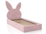 Łóżko dziecięce tapicerowane z pojemnikiem 90x200 ze stelażem różowy Velvet Kids Line 2 Królik
