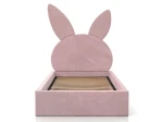 Łóżko dziecięce tapicerowane z pojemnikiem 90x200 ze stelażem różowy Velvet Kids Line 2 Królik
