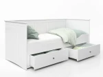 Łóżko rozkładane z 2 materacami i 2 szufladami 80x200 białe Helmes
