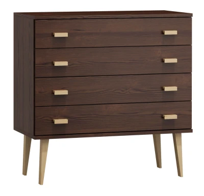 Outlet - Komoda sosnowa drewniana Venuci nr1 99 cm 4s ORZECH