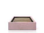 Łóżko dziecięce tapicerowane 90x200 z pojemnikiem ze stelażem Różowy Velvet Kids Line BOX