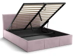 Łóżko tapicerowane z pojemnikiem 120x200 TOP line 7 Velvet Różowy
