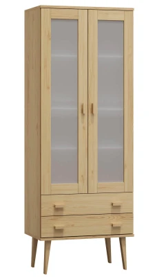 Witryna drewniana Venuci 2 szuflady 89 cm sosna
