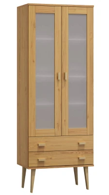 Witryna drewniana Venuci 2 szuflady 89 cm olcha