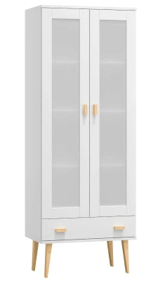 Witryna drewniana Venuci szuflada 89 cm biała