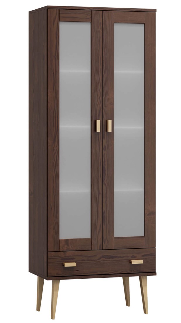 Witryna drewniana Venuci szuflada 79 cm orzech