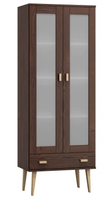 Witryna drewniana Venuci szuflada 79 cm orzech
