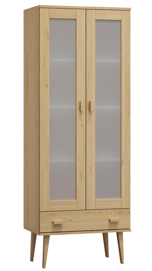 Witryna drewniana Venuci szuflada 89 cm sosna