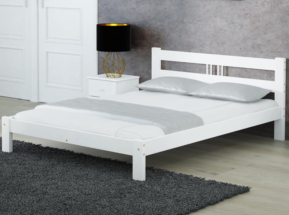 Outlet - Łóżko sosnowe Nikola 135x200 BIAŁY 