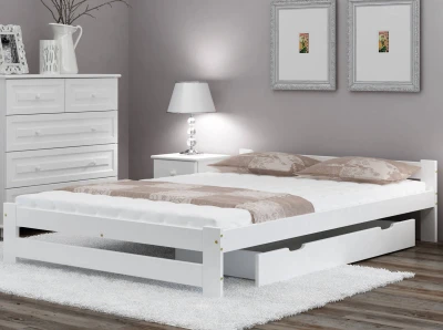 OUTLET - Łóżko drewniane Inter 135x200 eko BIAŁE 