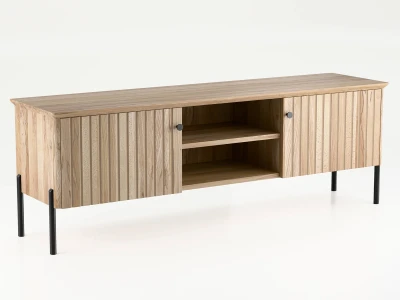 Szafka RTV drewniana bukowa Lamelo szer. 158 cm buk naturalny