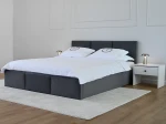 Łóżko tapicerowane z pojemnikiem 120x200 TOP line 7 Velvet Grafitowy