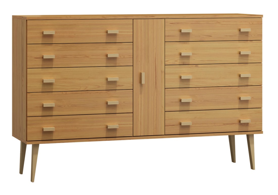 OUTLET - Komoda sosnowa drewniana Venuci nr4 175 cm 5s olcha