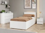 Łóżko DM1 90x200 Białe ze stelażem metalowym podnoszonym i pojemnikiem