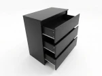 Komoda z szufladami 3S 70x77 cm Fabio Czarna