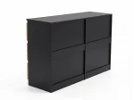 Komoda z szufladami 6S 120x77 cm Fabio Czarna + Dąb Craft