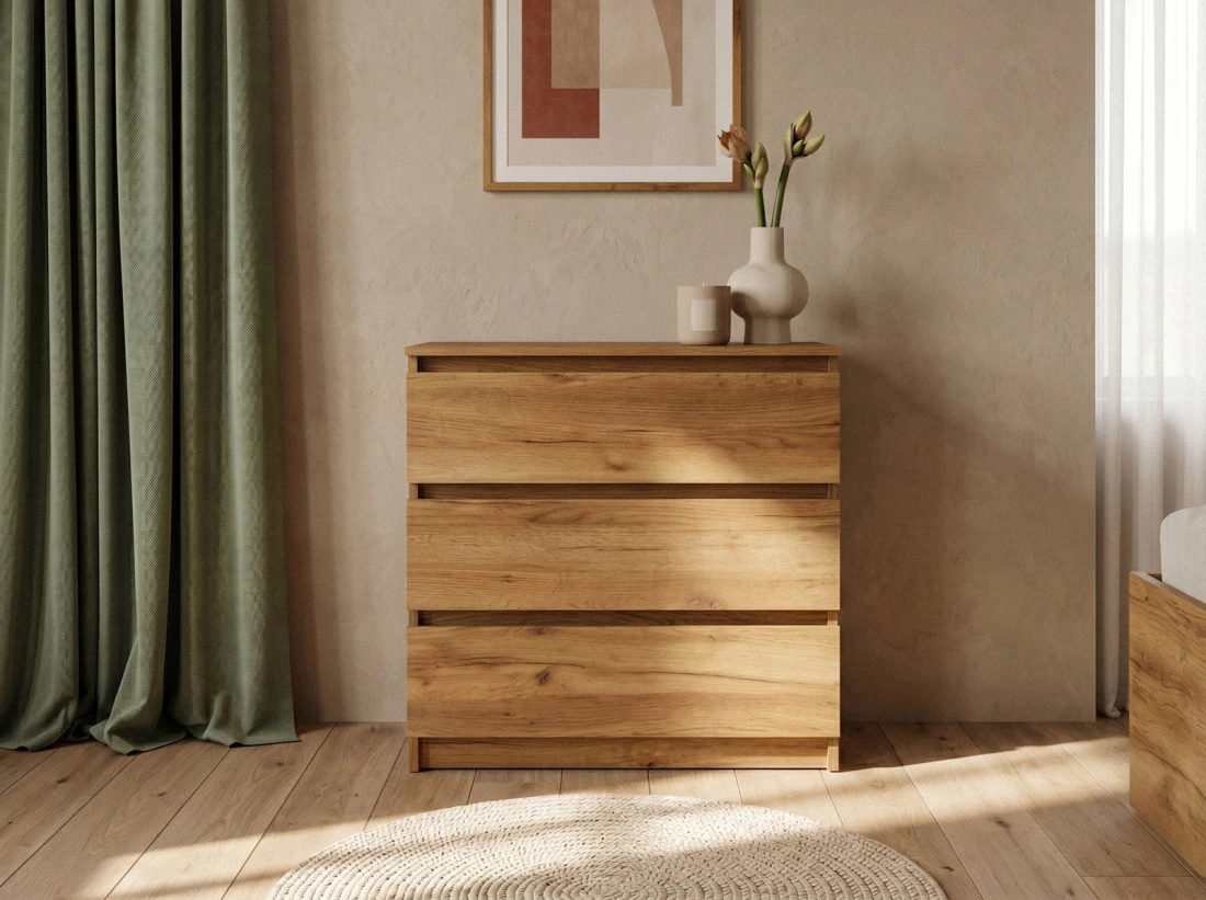 Komoda z szufladami 3S 70x77 cm Fabio Dąb Craft