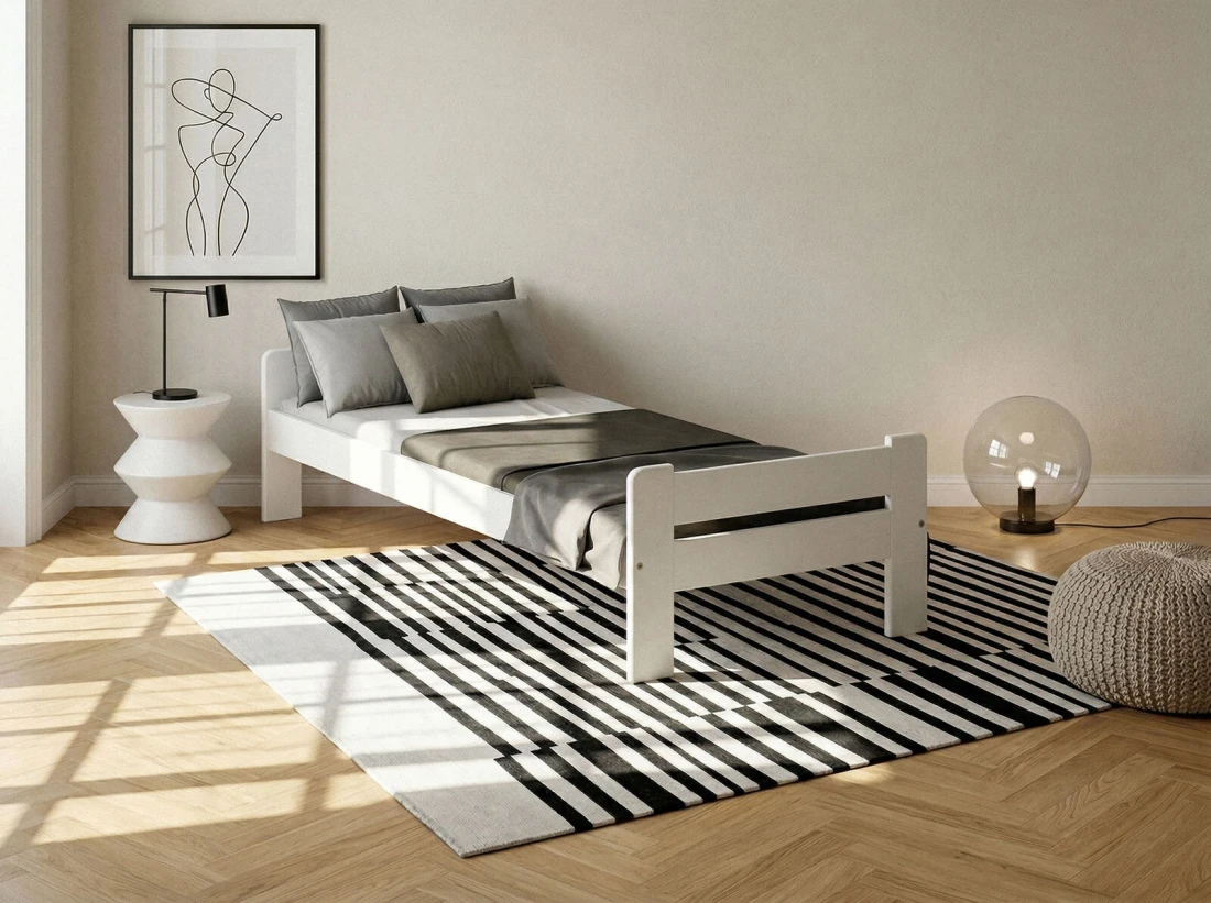 Outlet - Łóżko sosnowe Milena 90x200 białe