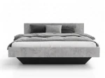 Łóżko lewitujące 140x200 beton + czarny DM2 z płyty meblowej