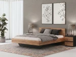 Łóżko lewitujące 120x200 dąb craft + czarny DM2 z płyty meblowej
