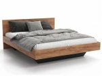 Łóżko lewitujące 160x200 dąb craft + czarny DM2 z płyty meblowej