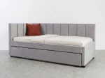 Tapczan dwuosobowy rozkładany 90x200 wysuwany ze stelażami Bluvel 03 Szary Dan