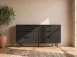 Komoda z szufladami 6S 118x39 cm Riff Czarna