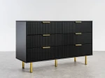 Komoda z szufladami 6S 118x39 cm Riff Czarna
