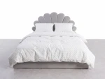OUTLET - Łóżko dziecięce tapicerowane 120x200 z pojemnikiem i stelażem szare Bluvel 03 Kids Line 3 Muszelka 