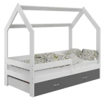 Łóżko Domek dziecięce 160x80 dla dzieci białe D3