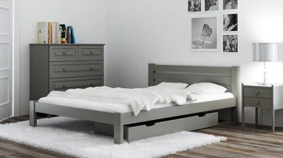 OUTLET - Łóżko sosnowe Azja 160x200 szare