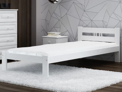 Outlet - Łóżko ekologiczne drewniane Emilia 80x200 Białe