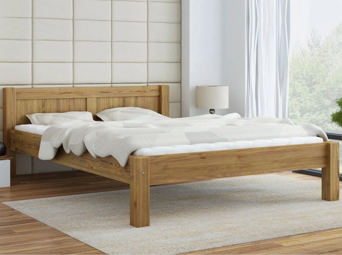 Łóżko sosnowe Wiktoria 140x200 DĄB