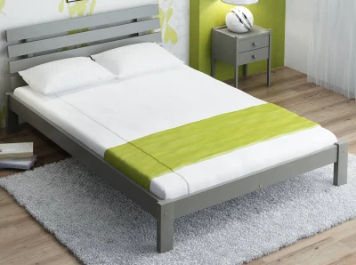 OUTLET - Łóżko sosnowe Klara 160x200 szare