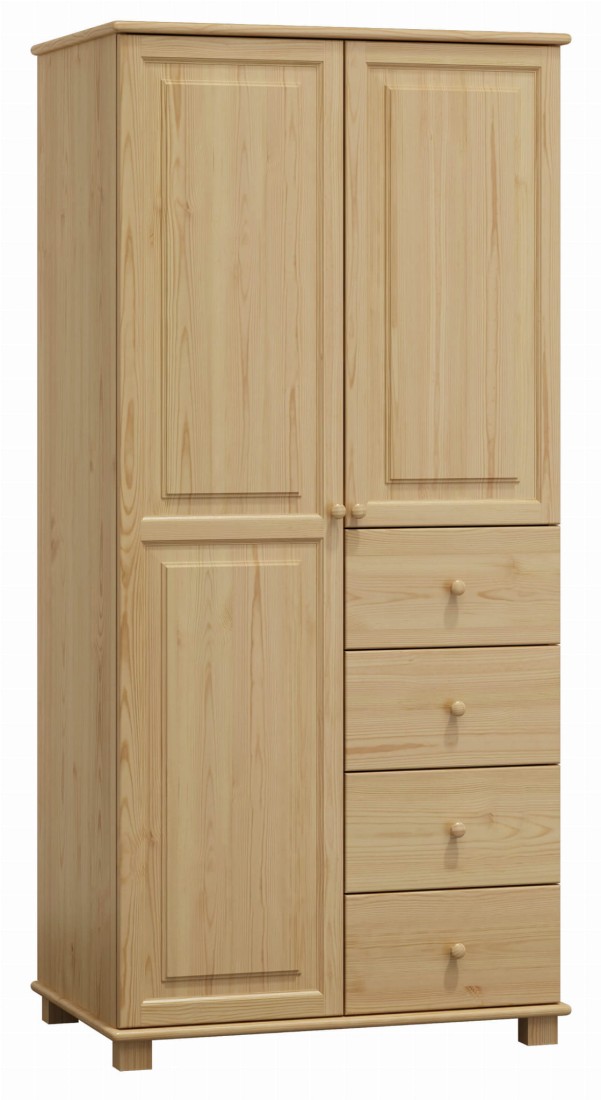 Szafa drewniana 2D nr3 wieszak/półki S90 sosna