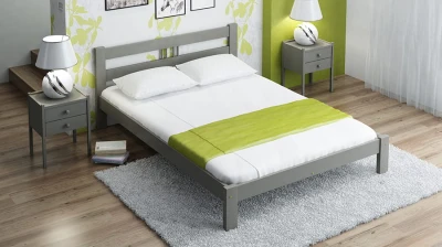 OUTLET - Łóżko sosnowe Nikola 140x200 szare