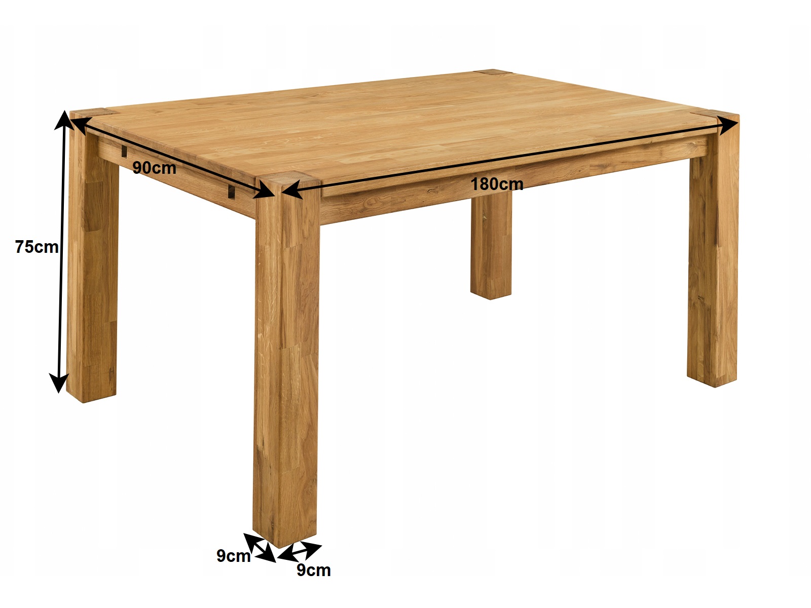 Stół dębowy Falun 90x180-280cm Meble Magnat