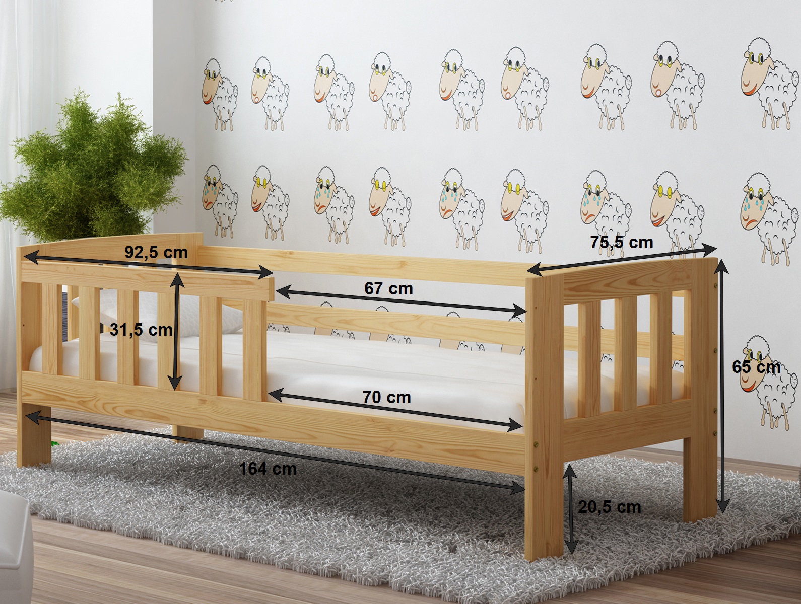 Łóżko dziecięce Ala sosna 70x160 Meble Magnat