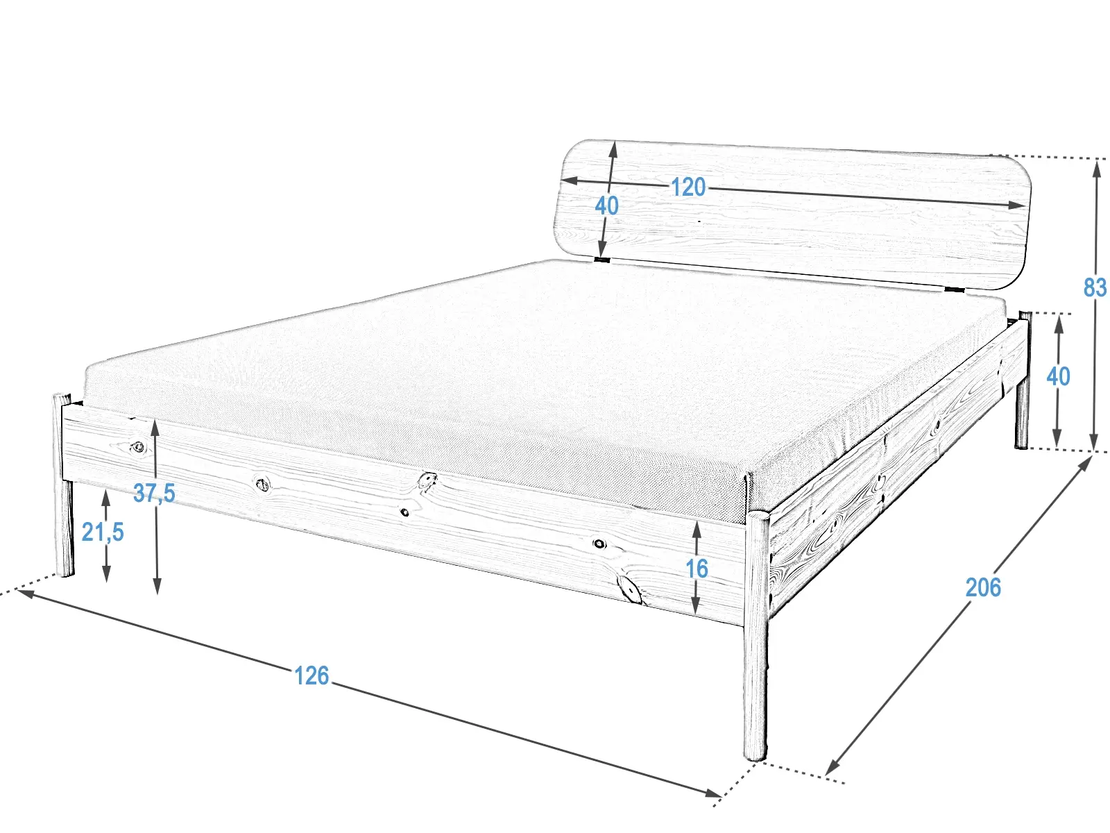 Łóżko Japandi 120x200 Meble Magnat